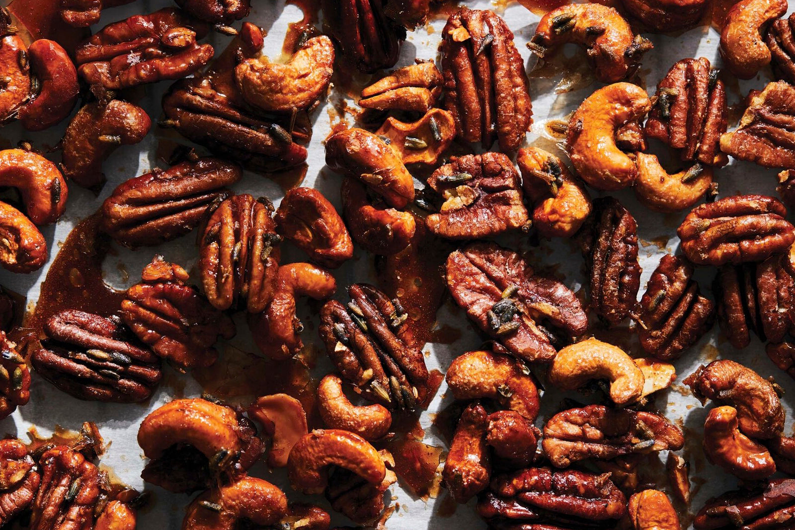 Maple-Glazed Nuts with Lavender & Cayenne